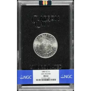 Morgan Silver Dollars NGC 1884CC GSA MS62