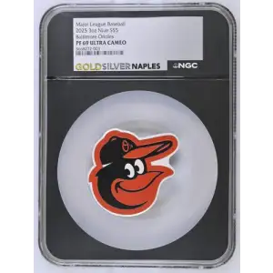 2025 3oz Niue Baltimore Orioles S$5 PF 69 UC