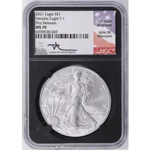 2021 - NGC - MS70 - $1 Heraldic Eagle T-1 [B-1]