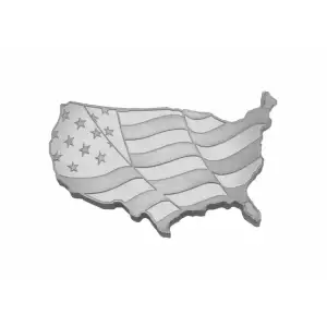 5 oz Silver US Map Wavy American Flag Mint Sealed Bar (2)