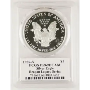 1987-S $1 Silver Eagle Ashley Reagan, DCAM