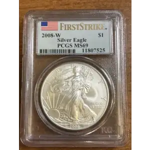 2008-W $1 Burnished Silver Eagle First Strike