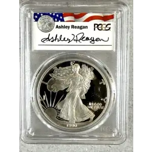 1990-S $1 Silver Eagle Ashley Reagan, DCAM