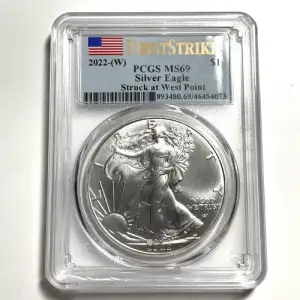 2022-(W) $1 Silver Eagle Struck at West Point First Strike