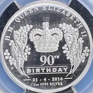 2016-P $1 QE II 90th Birthday QE II 90th Birthday - High Relief Silver FS, DCAM