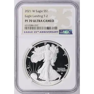 2021 - W - NGC - PF70UC - $1 Silver Eagle Landing T-2 [B-2]