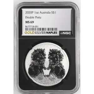 2020P 1oz Australia Double Pixiu S$1 MS 69