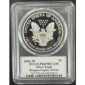 2002-W $1 Silver Eagle Cameron Reagan, DCAM