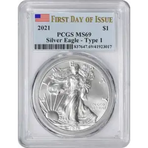 2021-(P) $1 Silver Eagle -T1 Emergency Issue Struck at Philadelphia First Day of Issue
