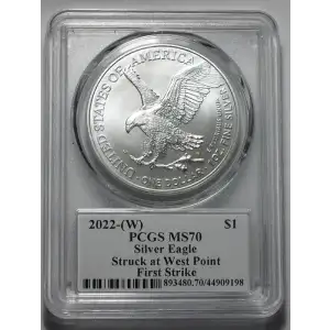 2022-(W) $1 Silver Eagle Struck at West Point FS Thomas D. Rogers Sr.