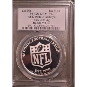 (2025) 1oz Rnd NFL-Dallas Cowboys Base .999 Ag Ultra Randy White Randy White