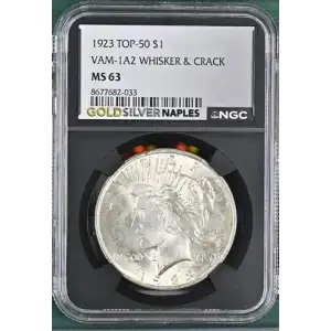1923 TOP-50 VAM-1A2 WHISKER & CRACK $1 MS 63