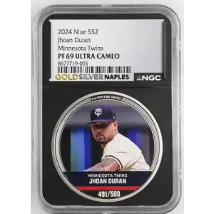 2024 Niue Jhoan Duran Minnesota Twins S$2 PF 69 ULTRA CAMEO