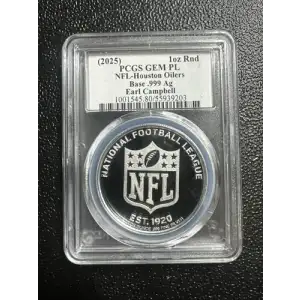 (2025) 1oz Rnd NFL-Houston Oilers Base .999 Ag Ultra Earl Campbell Earl Campbell