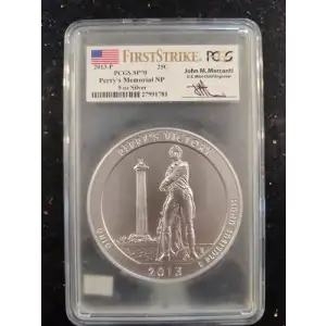 2013-P 25C Perry's Memorial NP 5 oz Silver - First Strike Mercanti Signature