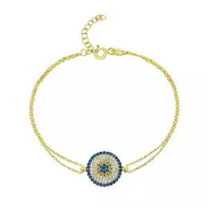 Yellow beta evil eye bracelet