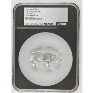 2022 Solomons - Animals of Africa - Rhinoceros - Reverse PF 70
