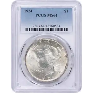 1924 $1 Peace Dollar PCGS MS64