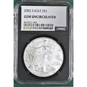 2002 1 oz Silver Eagle  NGC MS69 (LABEL MAY VARY) [DUPLICATE for #558475]