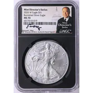 2020 W Burnished Eagle S$1 MS70 Mint Director's Series Signed