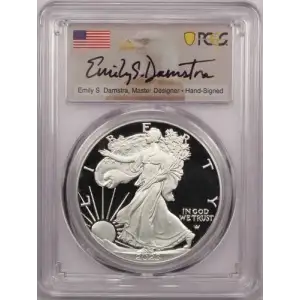 2023-W $1 Silver Eagle First Day of Issue Damstra Eagle, DCAM