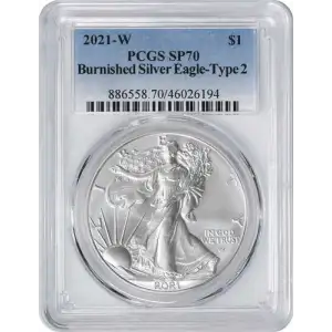 2021-W $1 Burnished Silver Eagle-Type 2
