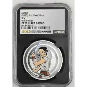 (2025) 1oz Niue Rey vs Kylo Ren Silver PF 70 ULTRA CAMEO