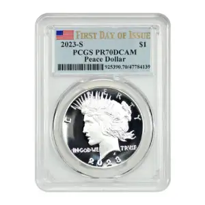 2023-S $1 Peace Dollar First Day of Issue, DCAM