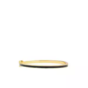 Gold/Black Thin metal hinge bangle w/enamel - Marlyn Schiff 