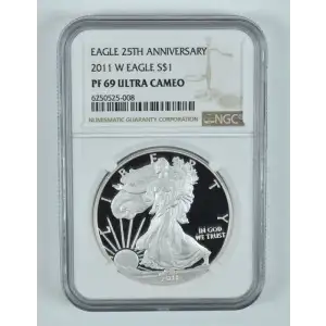 2011 W Eagle S$1 PF69UC Early Release Eagle 25th Anniversary