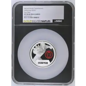 2024 Niue Iron Man Marvel:Classic Superheroe S$10 PF 70 ULTRA CAMEO
