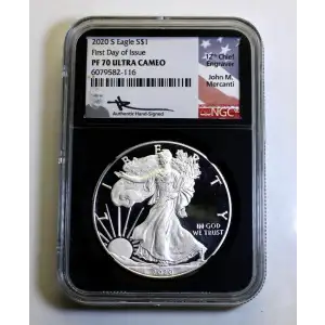 2020 S Eagle S$1 PF70UC First Releases Signed by John M. Mercanti