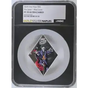 2024 3oz Niue The Joker - Mad Love S$5 PF 70 ULTRA CAMEO