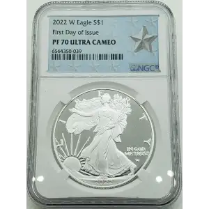 2022 W S$1 Silver Eagle Early Releases PF70UC NGC BIg Grey Star Label