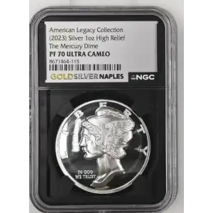(2023) AR High Rel The Mercury Dime American Legacy Coll. 1oz PF 70 ULTRA CAMEO