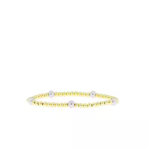 Gold/Silver patterned ball bracelet (6mm X 4mm) - Marlyn Schiff 