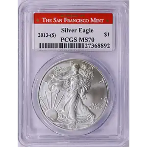 2013 - (S) - PCGS - MS70 - $1 Silver Eagle  (2)