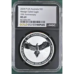 2024 P125 Australia Wedge-Tailed Eagle 10th Anniversary S$1 MS70 JSC5 [DUPLICATE for #560741]