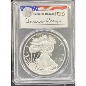 2020-W $1 Silver Eagle Cameron Reagan Signature, DCAM