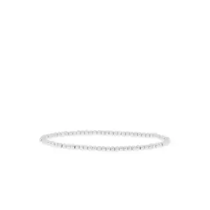 silver 3 mm metal beaded stretch bracelet - Marlyn Schiff 