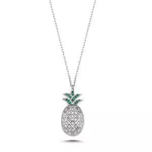 Pineapple necklace -white