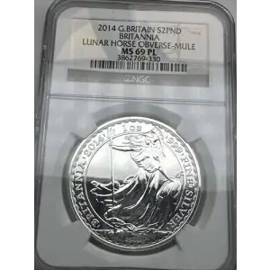 2014 BRITANNIA LUNAR HORSE OBVERSE-MULE PL