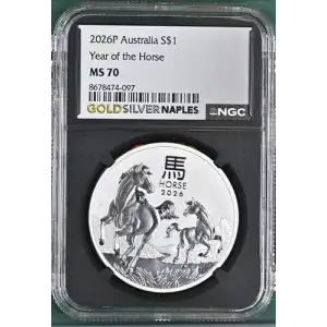 2026P Australia Year of the Horse S$1 MS 70 JSC5