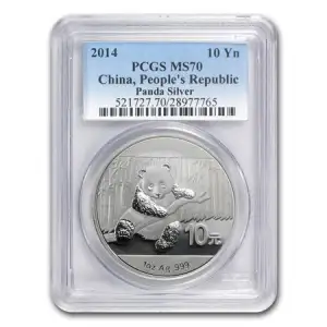 2014 10YN MS70 China, People's Republic Panda Silver PCGS