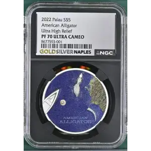 2022 Palau American Alligator Ultra High Relief S$5 PF70UC CSC
