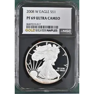 2008 W Silver Eagle S$1 PF 69 UC