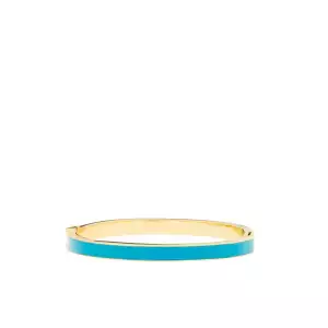 Gold/Turquoise-metal hinge bangle w/enamel - Marlyn Schiff 