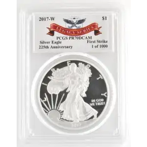 2017-W $1 Silver Eagle First Strike Legacy Series 1 of 1000, DCAM