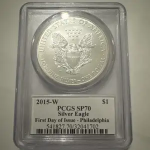 2015-W $1 Burnished Silver Eagle First Day of Issue-Washington DC Mercanti