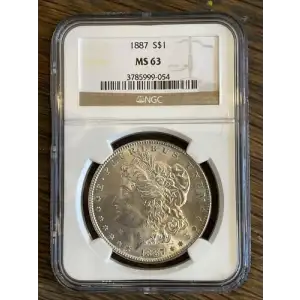 1887 S$1 Silver Morgan Dollar NGC MS63